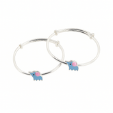 Mashha 925 Silver Blue Elephant Baby Bangles