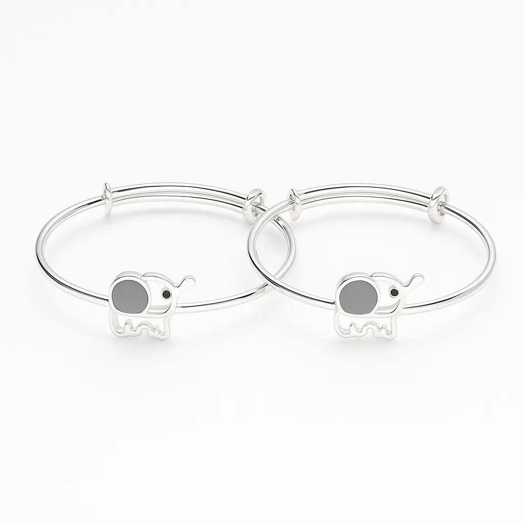 Mashha 925 Silver Tiny Trunk Baby Bangles Mashha