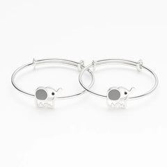 Mashha 925 Silver Tiny Trunk Baby Bangles Mashha