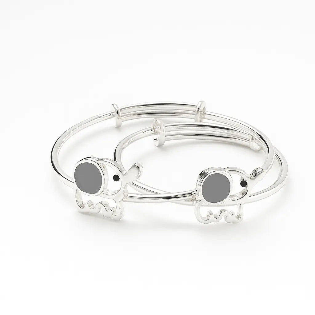 Mashha 925 Silver Tiny Trunk Baby Bangles Mashha