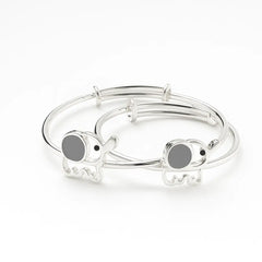 Mashha 925 Silver Tiny Trunk Baby Bangles Mashha
