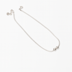 Mashha 925 Silver Dual Bead Rope Anklet (Pair)