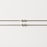 Mashha 925 Silver Dual Bead Rope Anklet (Pair)