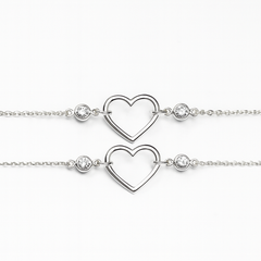MASHHA 925 Silver Heart Charm Anklet