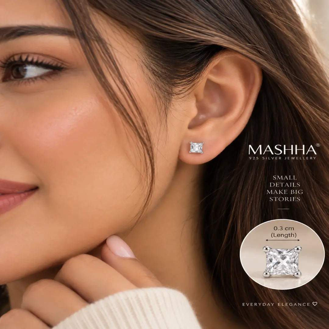 Mashha 925 Silver Tiny Luxe Stud Mashha