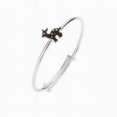 925 Silver Deer Charm Bangles