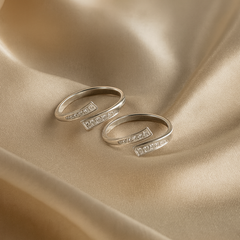 Mashha 925 Silver Adjustable Toe Rings with CZ Detailing