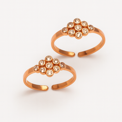 925 Rose Gold-Plated Floral Toe Rings