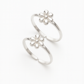 925 Sterling Silver Floral Toe Rings
