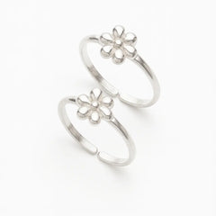 Mashha 925 Sterling Silver Floral Toe Rings Mashha