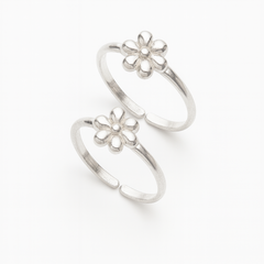 Mashha 925 Sterling Silver Floral Toe Rings Mashha