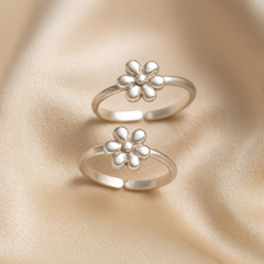 Mashha 925 Sterling Silver Floral Toe Rings Mashha