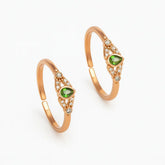 Mashha 925 Silver Rose Gold-Plated Green Stone Toe Rings Mashha