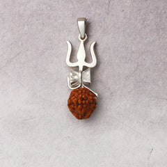 Mashha 925 Silver Rhodium plated Trishakti Rudra Pendant Mashha
