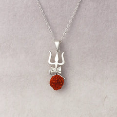 Mashha 925 Silver Rhodium plated Trishakti Rudra Pendant Mashha