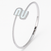 Mashha 925 Silver Lustre U-Curve Silver Bangle