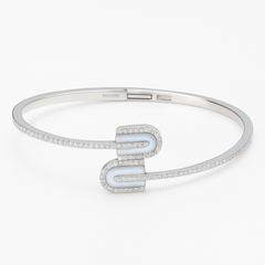 Mashha 925 Silver Lustre U-Curve Silver Bangle
