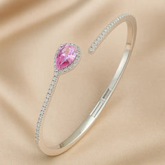 Mashha 925 Silver Rosé Droplet Bangle Mashha