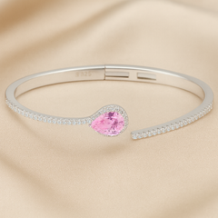 Mashha 925 Silver Rosé Droplet Bangle
