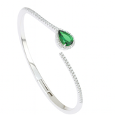 Mashha 925 Silver Emerald Dewdrop Bracelet