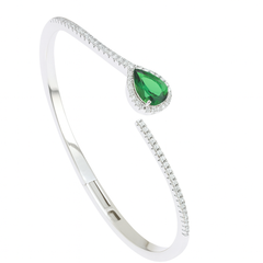 Mashha 925 Silver Emerald Dewdrop Bracelet