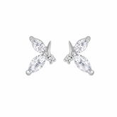 Mashha 925 Silver Crystal Flutter Studs