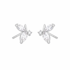 Mashha 925 Silver Crystal Flutter Studs Mashha