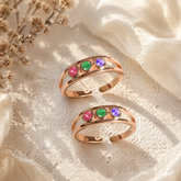 Mashha 925 Silver Multicolor Elegance Toe Ring Mashha