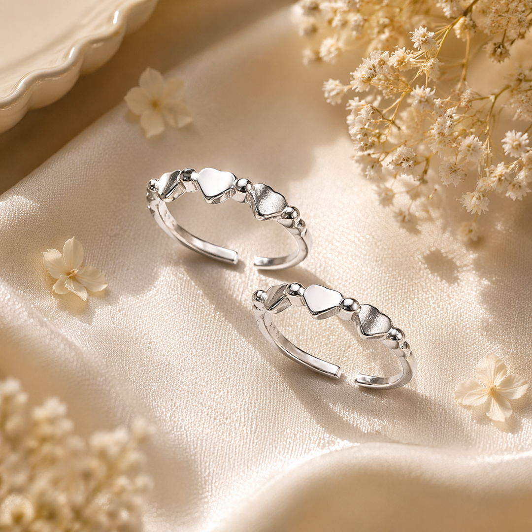 Mashha 925 Silver Minimal Heart Toe Ring Mashha