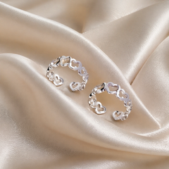 Mashha 925 Silver Open Heart Toe Rings