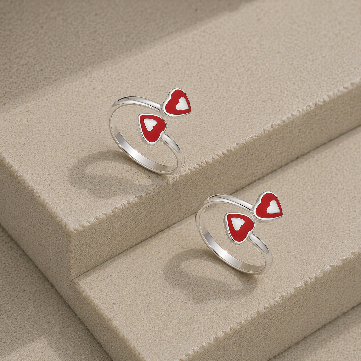 Mashha 925 Silver double Heart Toe Rings Mashha