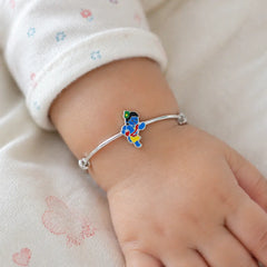 Silver Enamel Baby Kada - Little Krishna Edition Mashha