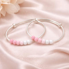 Mashha 925 Silver Pink Whisper Baby Bangles