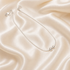 Mashha 925 Silver Dual Bead Rope Anklet (Pair)