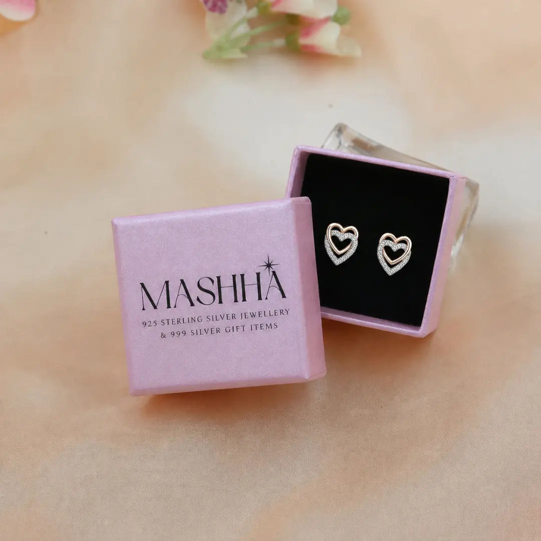 Mashha 925 Silver Noor-e-Dil Studs Mashha