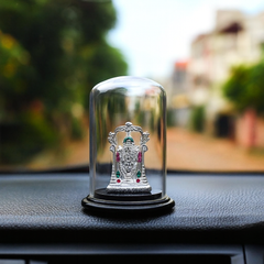 Mashha Pure Silver Tirupati Balaji Idol in Glass Dome