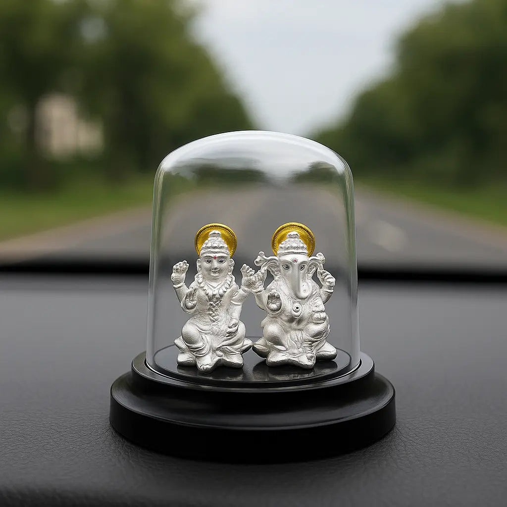 Mashha Pure Silver Lakshmi & Ganesha Idol Mashha
