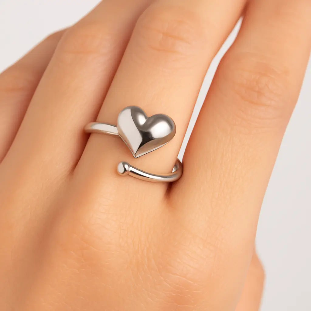 Silver Heart Ring (adjustable) Mashha