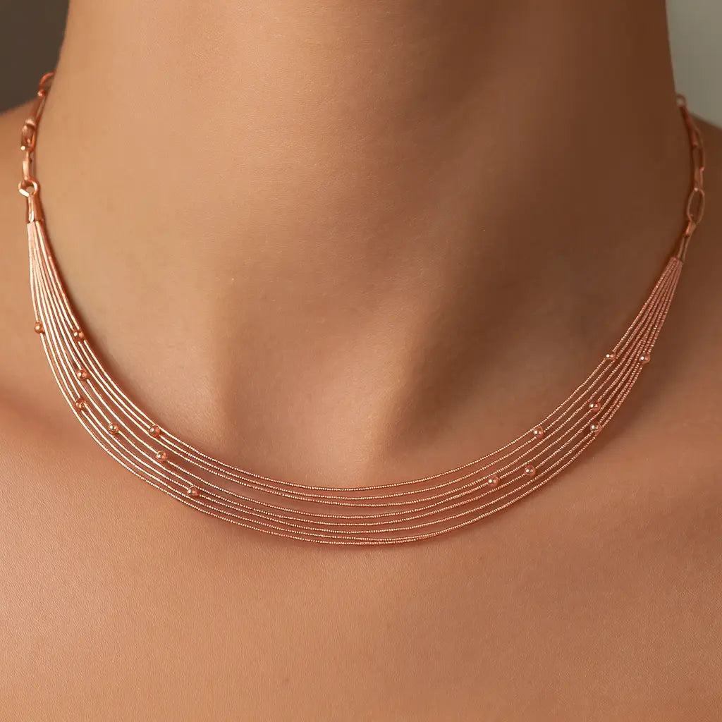 Rose Glow Multi-Strand Necklace Mashha