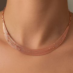 Rose Glow Multi-Strand Necklace