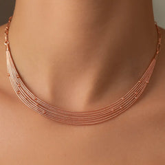 Rose Glow Multi-Strand Necklace Mashha