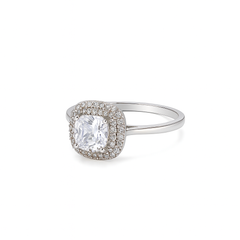 Cushion-Cut Halo Ring