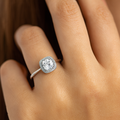 Cushion-Cut Halo Ring