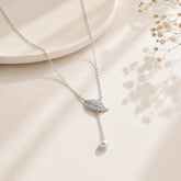 Mashha 925 Silver Leaf & Pearl Drop Pendant chain Mashha