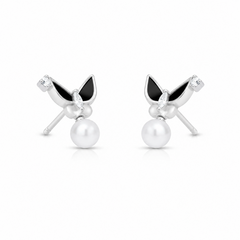 Mashha 925 Silver Midnight Titli Studs Mashha
