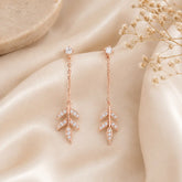Mashha 925 Silver Blush Leaf Earrings Mashha
