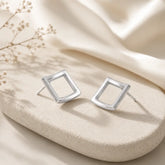 Mashha 925 Silver Minimalist Square Studs Mashha
