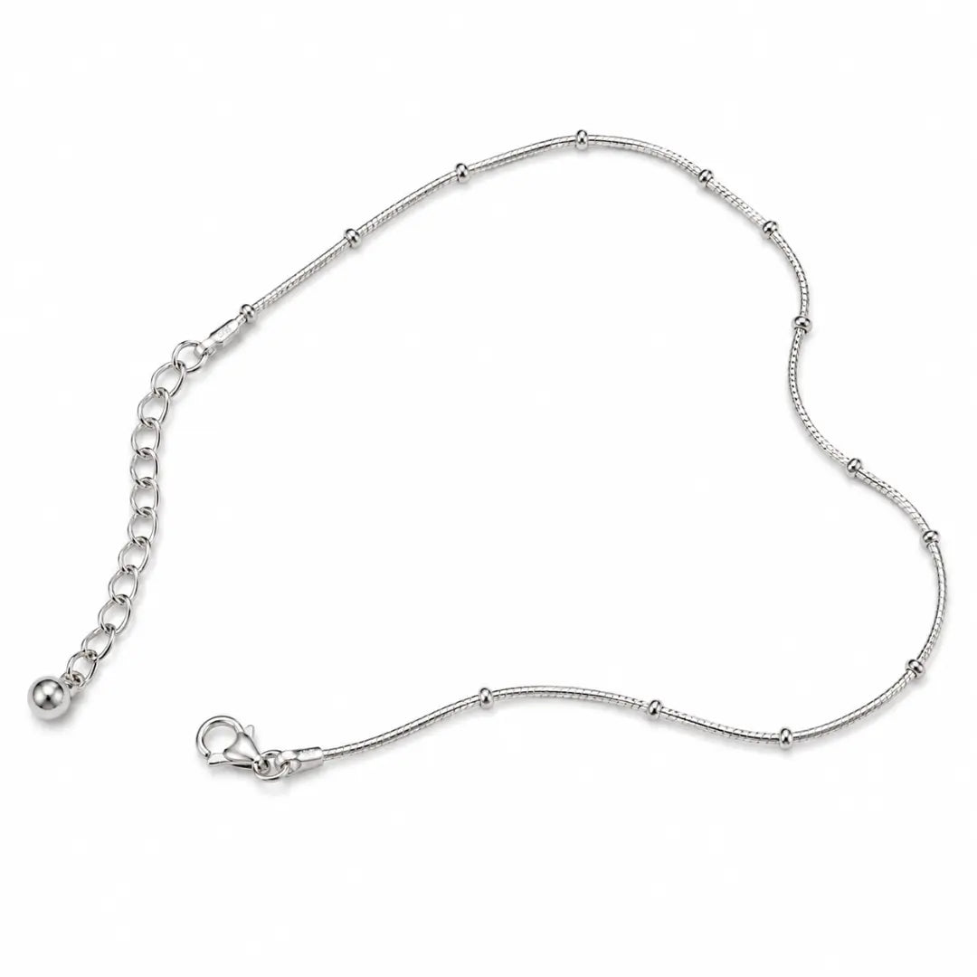 Mashha 925 silver Rhodium Plated Minimal Luxe Anklet Mashha
