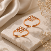 Mashha 925 silver Rose Gold-Plated Floral Toe Rings Mashha