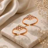 Mashha 925 silver Rose Gold-Plated Floral Toe Rings Mashha